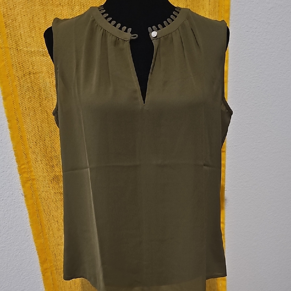 Tommy Hilfiger Olive Sleeveless Blouse